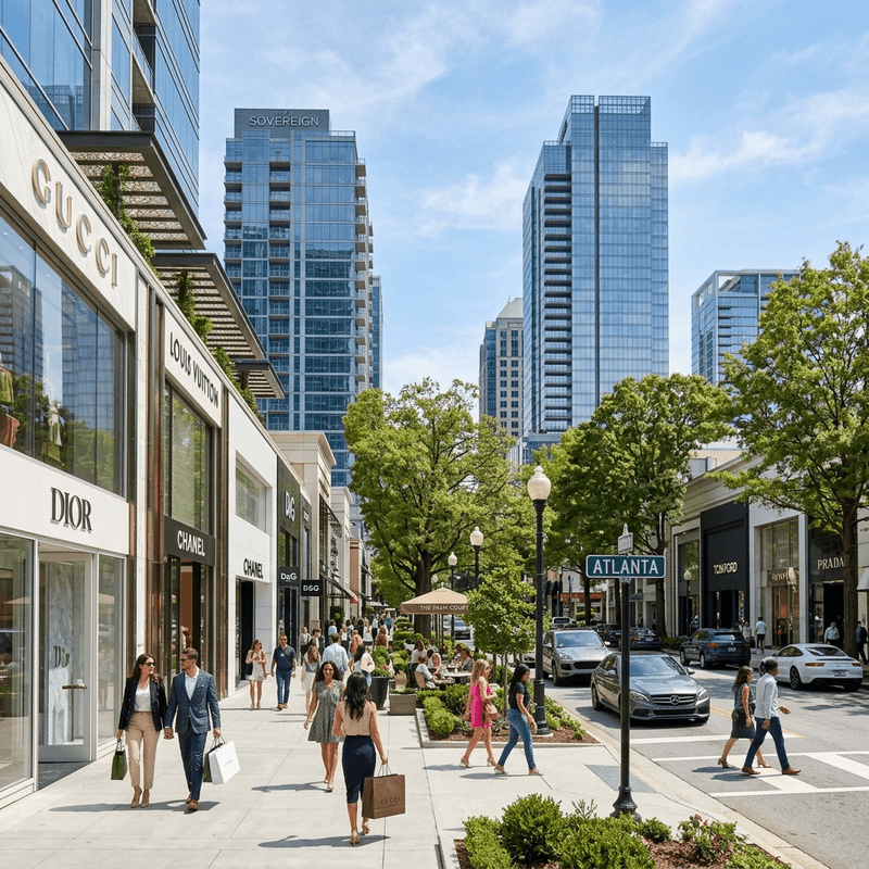 Atlanta City and Shopping Tour visiting Buckhead and Midtown neighborhoods