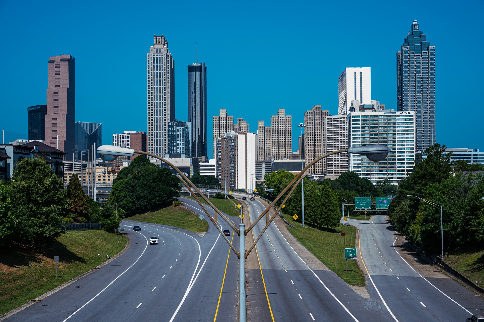 Atlanta City Skyline with Peachtree Street